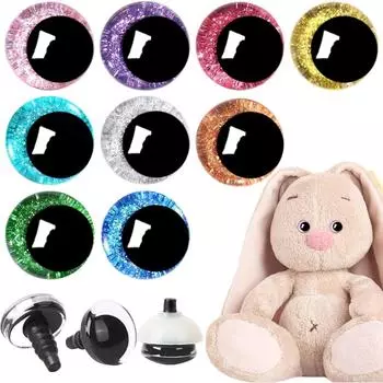 UPINS 180 шт. 22 мм 3D блестящие пластиковые безопасные глаза с шайбами для амигуруми животных лунные глаза пластиковые кукольные вязаные глаза для кукол своими руками 14mm