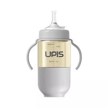 UPIS PPSU Чашка с трубочкой 6M+ 260мл (серый),Корейские детские товары