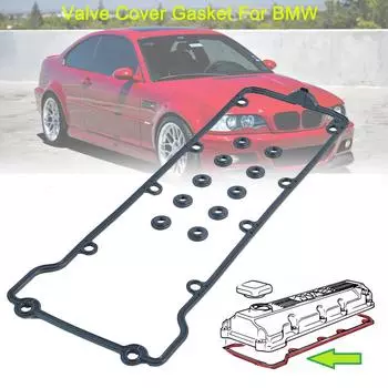 Уплотнение крышки клапана головки блока цилиндров двигателя для BMW E36 M43 E34 E46 316i Exclusive 318i 1993-2006 11121432885 11121731624 1121432885A 7830947 1105916 чёрный