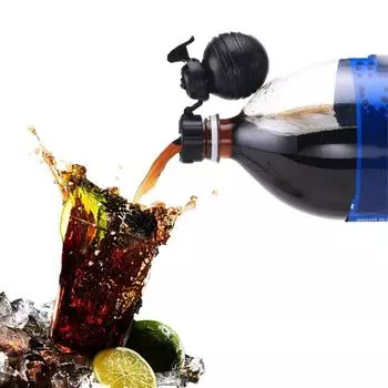 Уплотнитель для бутылок с газировкой Крышка для бутылок с напитками Герметичная надувная крышка для газировки Насос для колы Многоразовая крышка для газировки чёрный