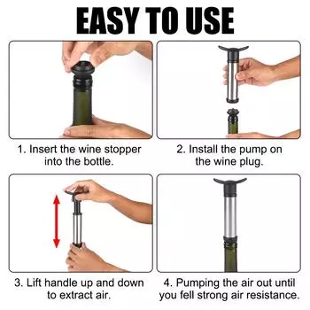 Уплотнитель для шампанского, сохраняющий свежесть, креативная вакуумная винная пробка, пробка для бутылки красного вина, пробка для бутылки, кухонные принадлежности для бара серый