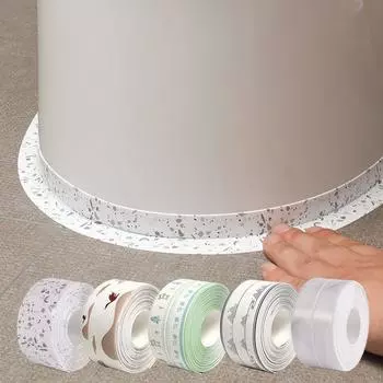 Уплотнительная лента для душа и ванны, ПВХ, водонепроницаемая лента для унитаза, самоклеящаяся лента, устойчивая к плесени, настенная наклейка для угла раковины кухни и ванной комнаты Flower vegetables