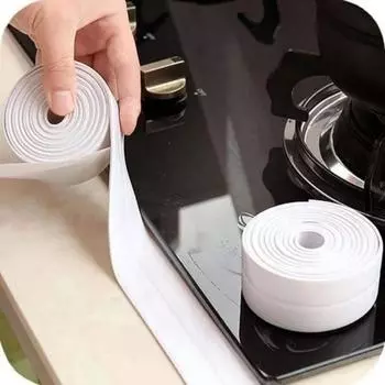 Уплотнительная лента для душа, ванны, самоклеящаяся водонепроницаемая наклейка на стену из ПВХ для ванной комнаты, кухни, уплотнительная лента, защита от плесени для раковины white(2.2*3.8m)