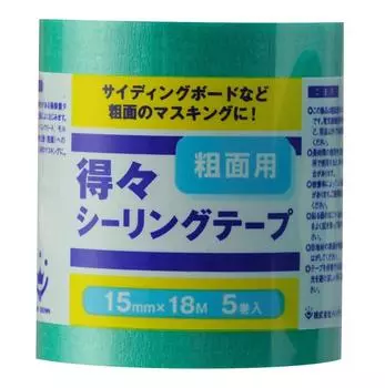 Уплотнительная лента Handy Crown Tokutoku для грубых 15 мм x 5 крепированной резины, маскирующая внешние поверхности сайдинга, зеленая, 18 м, рулоны, бумага, клей, лента, зелёный