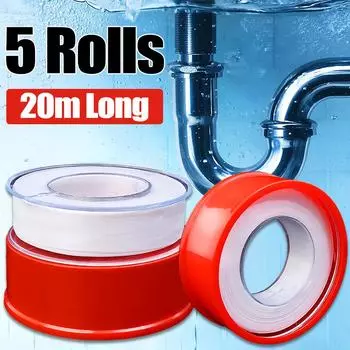 Уплотнительная лента PTFE Сантехническая нить Маслостойкая Душевая Ванная Герметичная Заглушка для канализации Инструмент для ремонта водопроводных кранов Клеи Герметики 10M-1PC