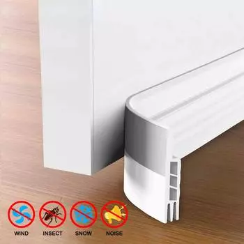 Уплотнительная полоса для нижней части двери Уплотнительная полоса для нижней части двери Уплотнительная полоса для защиты от сквозняков Уплотнитель двери Блокиратор щелей от холода Ветрозащитный 97cm темно-серого