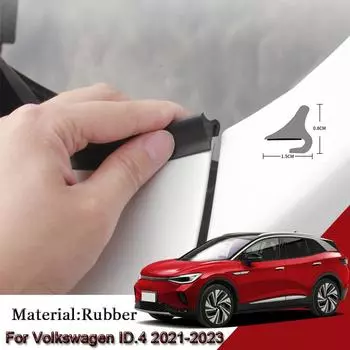 Уплотнительная полоса на капот автомобиля, спойлер на лобовое стекло, наполнитель, защита края, уплотнители, наклейки, автоаксессуары для Volkswagen ID.4 2021-2023 чёрный