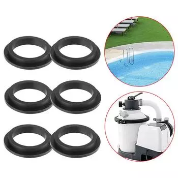 Уплотнительное кольцо, заменяющее прокладку фильтра для бассейна водяного насоса, 6 шт., аксессуары для бассейна, совместимые с двигателем насоса для фильтрации песка Intex Black