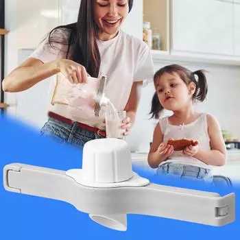 Уплотнительный зажим, уплотнение с выпускным соплом, защита от пищевых закусок, сохранение свежести, бытовой артефакт для слива сухого молока One Size белый