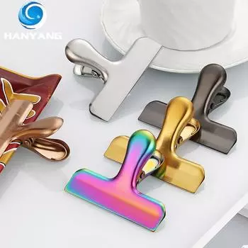 Уплотняющий зажим из нержавеющей стали, кухонная еда, зажим для свежих пакетов, закуски, влагостойкий уплотнительный зажим, Т-образный универсальный файл, небольшой зажим