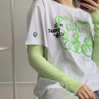 Upper Body Stand down 5 Degrees! South Korea VVC Sun Protection Ice Sleeve Summer UV Protection Thin Ice Silk Mint Green (New Classic) One size