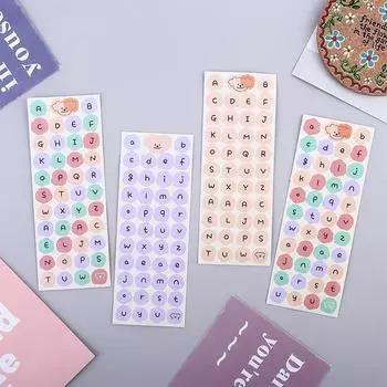 Uppercase Lowercase English Letter Label Sticker Cartoon Dog Sticker Alphabet Stationery Sticker A2