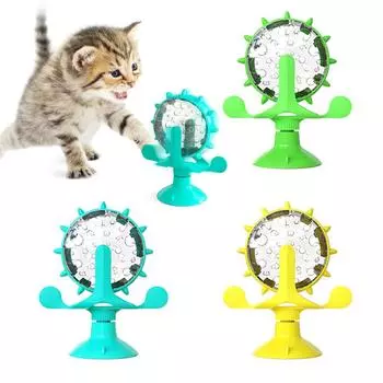 Упражнение Кошачья мята Интерактивная присоска Колесо Беговая дорожка Диспенсер для лакомств Игрушки для кошек Вращающаяся мельница синий