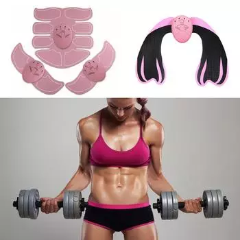 Тренажер для мышц живота, фитнес, мобильное оборудование для сжигания жира, тонкое оборудование для тренировок взрослых 4pcs/set розовый