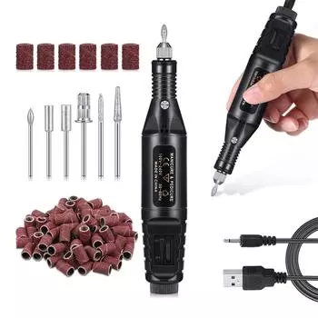 Упрощенная электрическая шлифовальная машина для ногтей, педикюр, маникюрные инструменты, профессиональная дрель для ногтей, малошумные фрезы, набор пилочек для ногтей USB