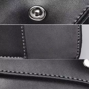 Upscale Belt Wearable PU Glasses Case Men Portable Leather Reading Glasses Storage Box Phone Bags and Tool Carrying Cases чёрный