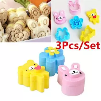 Upspirit 3CPS милые мини-сэндвич-резаки, набор форм для детей, пластиковые формы для бенто-сэндвичей