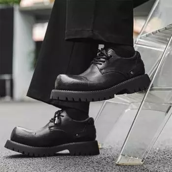 Туфли дерби с перевернутым верхом, мужские, на толстой подошве, с высоким голенищем, британский стиль, кожаные туфли с большим голенищем 66689-K 38