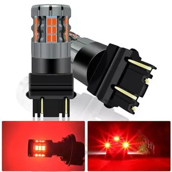UPXSXT 2 шт. 3157 T25 P27/7W светодиодная лампа красная, 4157 3057 3157A 3457 4057 CANBUS Error Free Anti-Hyper Flash 30-SMD 25W 4000LM
