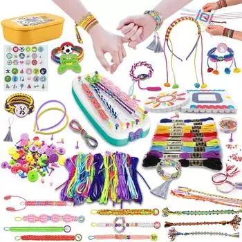 UQTOO Misanga Handmade Kit Girls DIY Игрушка на веревке Вязание браслетов для рукоделия Подарок на день рождения Набор аксессуаров для макраме из веревки для детей