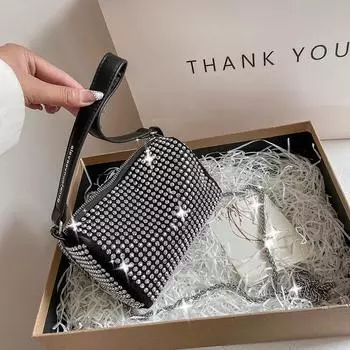 ur женская сумка большая вместительная сумка через подмышку 2024 сумка-цепочка знаменитость интернет сумка через плечо мини сумка со стразами белый