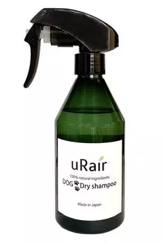 uRair Dog Shampoo Сухой шампунь Органический дезодорирующий запах Гипоаллергенный спрей для ухода за шерстью 300 мл Без добавок (Лимонный эвкалипт)