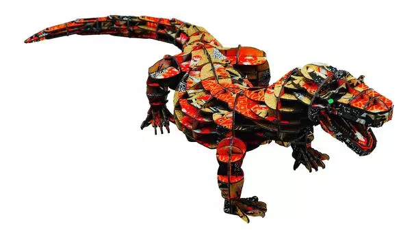 Urano 3D Paper Puzzle Echizen Washi Red DX Komodo Dragon Размер в собранном виде Ш410 x Г80 x В83 мм Co., Ltd. (ДВИГАТЬСЯ)