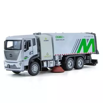 Urban Alloy Model Sanitation Truck With Operating Doors For Child Playroom Decor