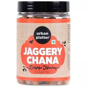 Urban Platter Jaggery Chana, 200 г [Gur Chana, восхитительно обжаренная Chana, покрытая джаггери]