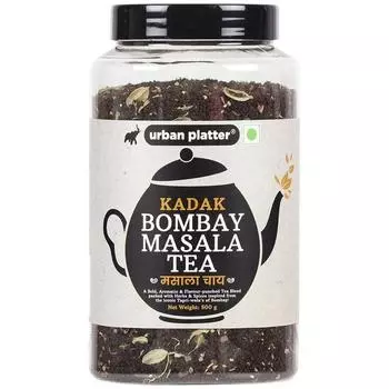 Urban Platter Кадак Бомбей Масала Чай, 500г (Ароматная смесь черного гранулированного чая с добавлением специй, таких как имбирь и кардамон)
