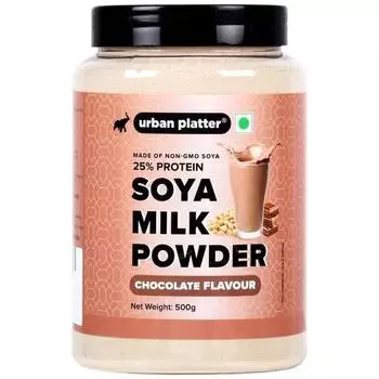 Urban Platter SOYA Milk Powder-шоколадный вкус, 500 г [растительного происхождения / альтернатива молоку, без ГМО и 25% белка]