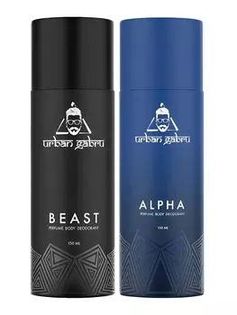 UrbanGabru Alpha & Beast Длительный 150 мл x 2 Combo Дезодорант-спрей - Для мужчин (300 мл, Упаковка 2 шт.) 150ml (Pack of 2)