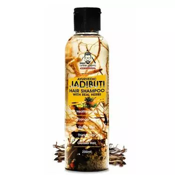 UrbanGabru Натуральный шампунь для мужчин и женщин - Аюрведический шампунь Jadibuti для волос от выпадения и восстановления, укрепления (200 мл) 200ml