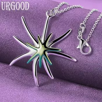 URGOOD ожерелье из стерлингового серебра 925 пробы с подвеской в виде морской звезды, свадебные модные украшения 45cm