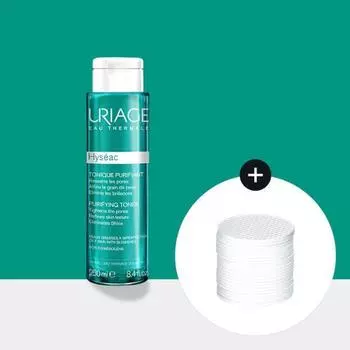 Uriage Тоник Hyseac 250 мл специальный (+ 30 ватных дисков с двойными подушечками в комплекте.)