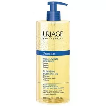 Uriage Xemose, очищающее успокаивающее масло, без запаха, 17 жидких унций (500 мл), 1 кусок