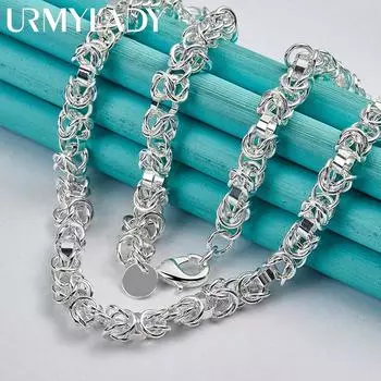 URMYLADY 925 пробы стерлингового серебра Киль 18 дюймов ожерелье для женщин свадебная вечеринка модные украшения шарма 45cm