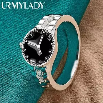 URMYLADY 925 пробы стерлингового серебра наручные часы 7-10 кольцо для женщин свадебная вечеринка модные украшения с шармом 7