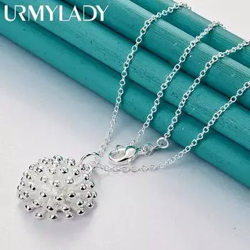 URMYLADY 925 стерлингового серебра коралловый кулон 16-30 дюймов ожерелье цепь для женщин модные ювелирные изделия 40cm