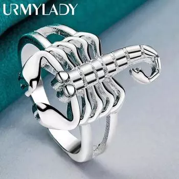 URMYLADY кольцо из стерлингового серебра 925 пробы со скорпионом 7-10 для женщин, свадебные, помолвочные, вечерние, модные украшения 7