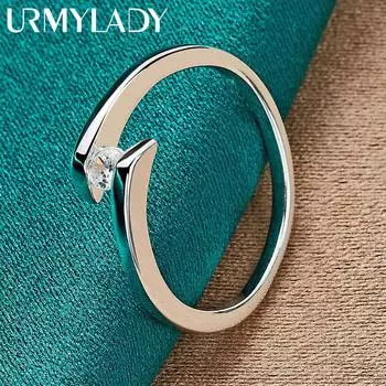 URMYLADY кольцо из стерлингового серебра 925 пробы с цирконом 7-10 #, модное кольцо для женщин, свадебное, помолвочное, вечерние, очаровательные ювелирные изделия 7
