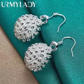 URMYLADY Серьги из стерлингового серебра 925 пробы с кораллом для женщин, ювелирные изделия для свадебной вечеринки, модный шарм ME027