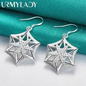 URMYLADY серьги из стерлингового серебра 925 пробы с шестигранной головкой для женщин, модные ювелирные изделия для свадебной вечеринки ME124