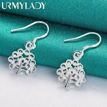 URMYLADY стерлингового серебра 925 пробы Древо жизни серьги для женщин очаровательные свадебные вечерние модные украшения ME095