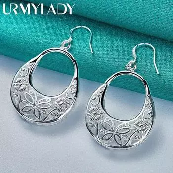 URMYLADY стерлингового серебра 925 пробы серьги-сумочки для женщин свадьба помолвка вечерние модные украшения ME115