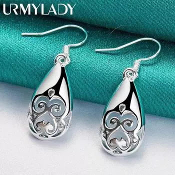 URMYLADY стерлингового серебра 925 пробы, серьги-капли для женщин, очаровательные свадебные модные ювелирные изделия для помолвки ME081