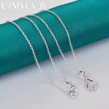 URMYLADY стерлингового серебра 925 пробы сердце AAAAA циркон кулон цепочка для женщин свадебные помолвочные украшения 45cm