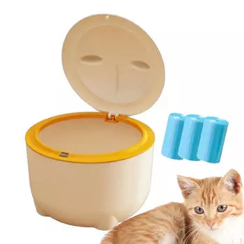 Урна для кошачьего туалета с капюшоном и крышкой, мешки для мусора, мусор для мелких животных, желтый цвет жёлтый