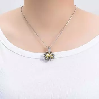 Урна для кремации в форме цветка, ювелирные изделия для украшения кремации домашних животных, ожерелье с пеплом, креативные ювелирные изделия для кремации домашних животных золотой