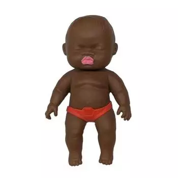 Уродливая кукла сжимает музыку Медленные отскоки Черная кукла Уродливая милая игрушка Ладья музыкальные ладони Резиновая черная кожаная кукла Кукла One Size чёрный